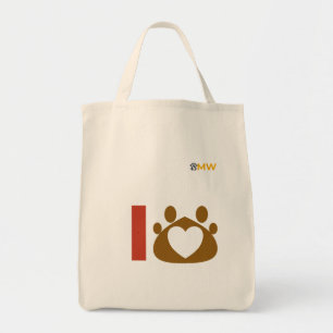 Minimalist Cat Mom Tote Bag - Paw Print Cat Lover 