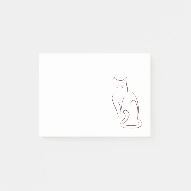 Minimalist Cat Post-it Notes (Front)