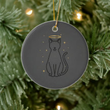 Minimalist Cat Silhouette Christmas
