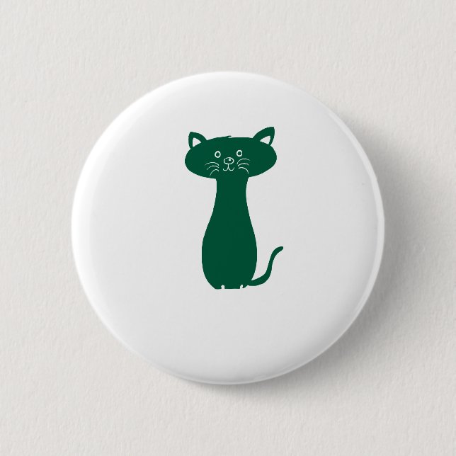 Minimalist Cat Silhouette Patches & Buttons (Front)