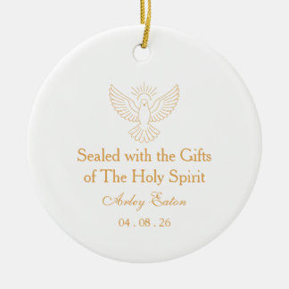 Minimalist Catholic Confirmation  Ceramic Tree Decoration