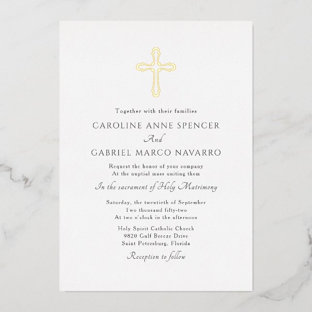 Minimalist Catholic Mass Wedding (Front)