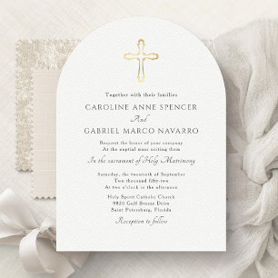 Minimalist Catholic Mass Wedding Invitation