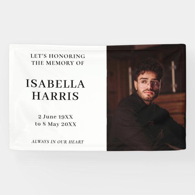 Minimalist Celebration of Life Memorial Banner (Horizontal)