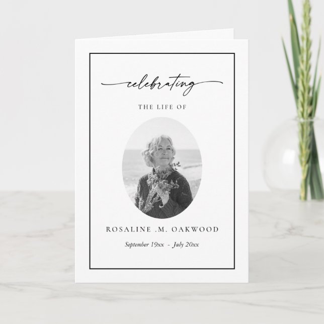 Minimalist Celebration of Life Memorial Funeral  Programme (Front)