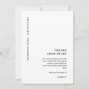 Minimalist Celebration of Life Thank You Card