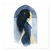 Minimalist Celestial Woman Terracotta Poster