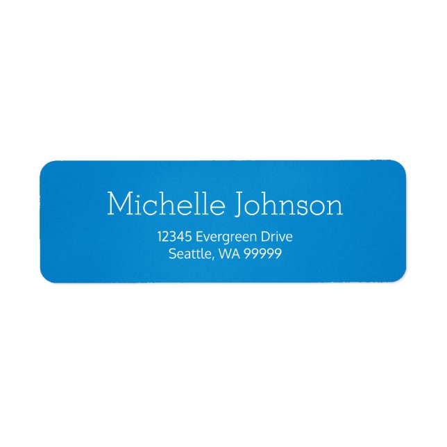 Minimalist Cerulean Blue Grainy Return Address (Front)
