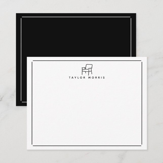 Minimalist Chair Stationery  Card (Front/Back)