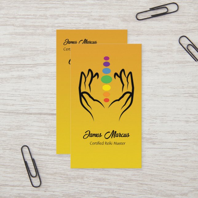 Minimalist Chakra Energy Spiritual Healing  Business Card (Front/Back In Situ)