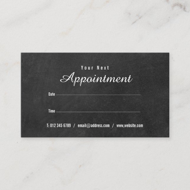 Minimalist Chalkboard Appointment Card (Front)