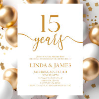 Minimalist Champagne 15th Wedding Anniversary
