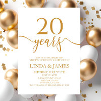 Minimalist Champagne 20th Wedding Anniversary