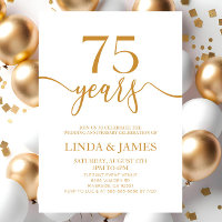 Minimalist Champagne 75th Wedding Anniversary