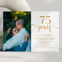 Minimalist Champagne 75th Wedding Anniversary