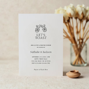 Minimalist Champagne Couple Shower Bridal Invitation