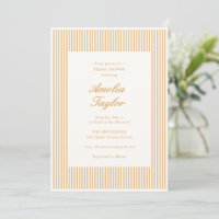 Minimalist Champagne Stripe Classic Bridal Shower