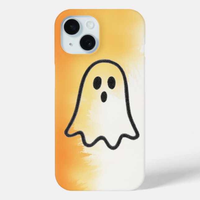 Minimalist Charcoal Ghost Doodle Case-Mate iPhone Case (Back)
