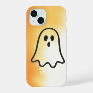 Minimalist Charcoal Ghost Doodle iPhone 15 Case