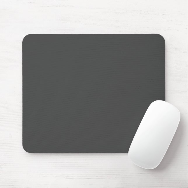 Minimalist charcoal grey solid plain simple mouse mat (With Mouse)