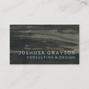 Minimalist Charcoal Watercolor Wash Professional Business Card