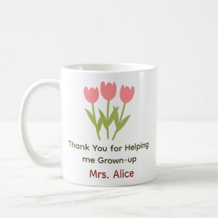 Minimalist Charming Floral Pink Green Appreciation Coffee Mug