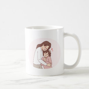 Minimalist Charming Mother Day Stylish Pink White Coffee Mug