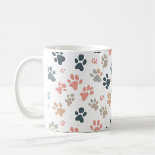 Minimalist Charming Paw Prints Multi Colour Playfu Coffee Mug