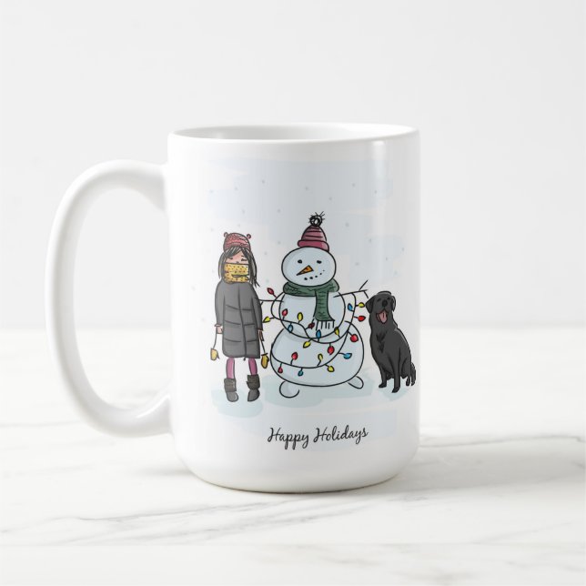 Minimalist Charming White Christmas Cosy Clean Coffee Mug (Left)