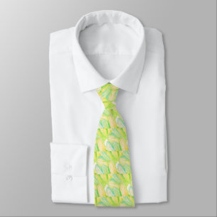 Minimalist Chartreuse Impressionist Floral Tie