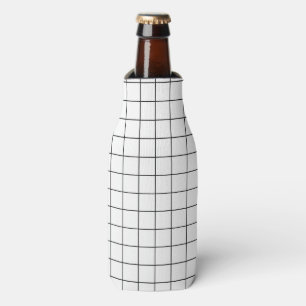 Minimalist Checked Grid Pattern Bottle Cooler