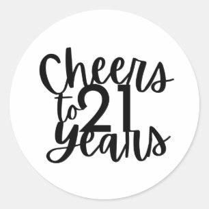 Minimalist Cheers to 21 Years Sticker
