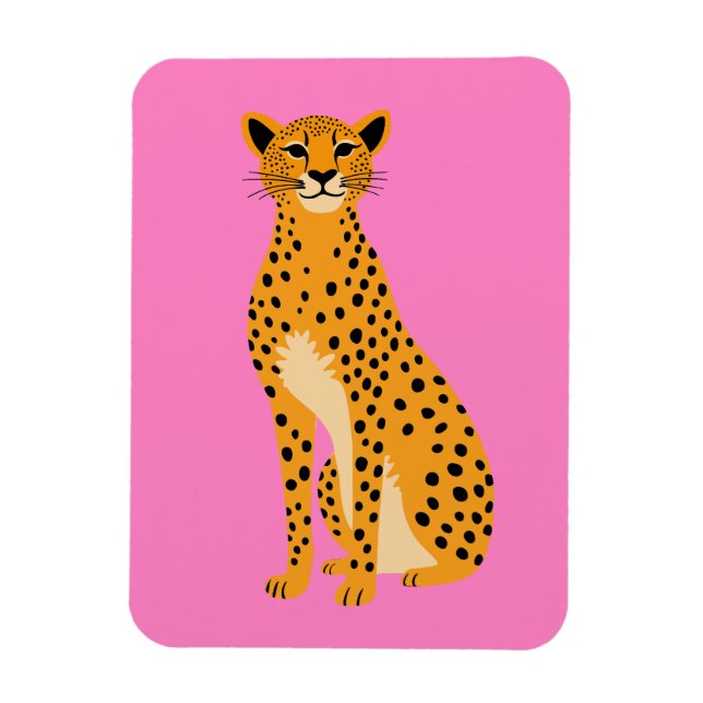 Minimalist Cheetah on Pink Magnet (Vertical)