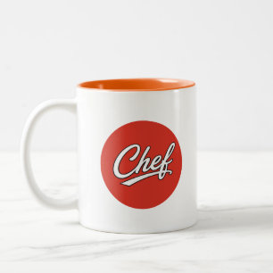 Minimalist Chef Script Typography Design Two-Tone Coffee Mug
