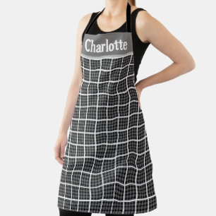 Minimalist Chequered Board Plaid Design Personalis Apron
