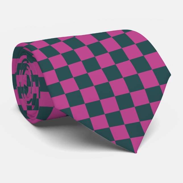 Minimalist Chequered Neck Tie (Rolled)