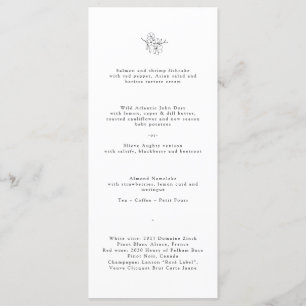 Minimalist Cherry Blossom Monogram Wedding Menu