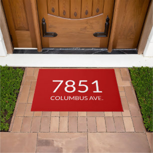 Minimalist cherry red crimson elegant doormat