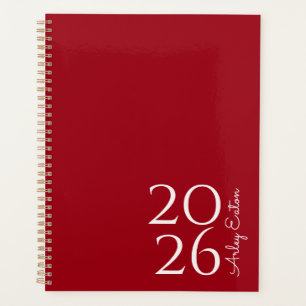 Minimalist Cherry Red Custom Personal Monthly Planner