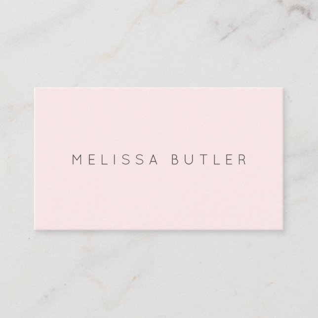Minimalist Chic Blush Pink Business Card (Front)