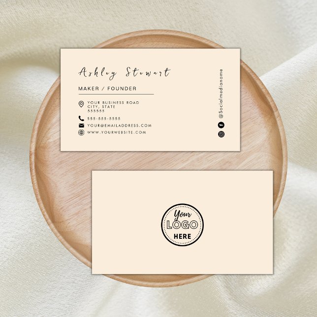 Minimalist Chic Boho Professional Branding Logo Business Card (Creator Uploaded)