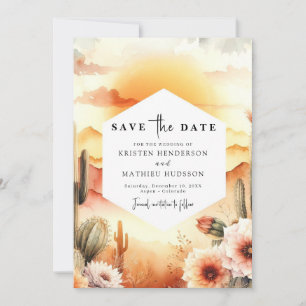 Minimalist Chic Cactus Wedding Save The Date