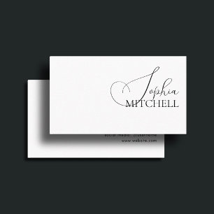 Minimalist Chic Calligraphy White Business Card