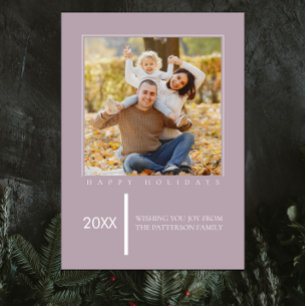 Minimalist Chic Christmas   Pink Photo Card