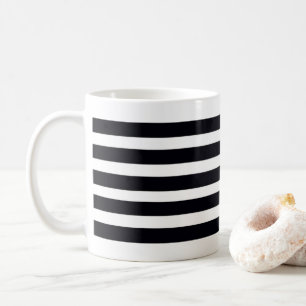 Minimalist Chic Classic Black and White Stripes Coffee Mug