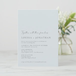 Minimalist Chic Classic Pastel Blue Script Wedding Invitation