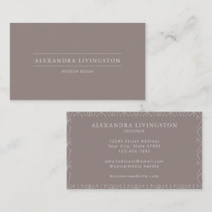 Minimalist Chic Creative Art Deco Taupe Brown Business Card