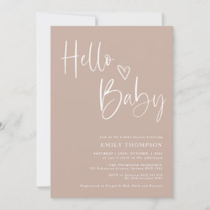 Minimalist Chic Dusty Blush Baby Shower Invitation