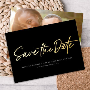 Minimalist Chic EDITABLE COLOR Photo Save the Date