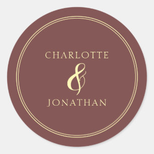 Minimalist Chic Elegant Calligraphy Script Wedding Classic Round Sticker